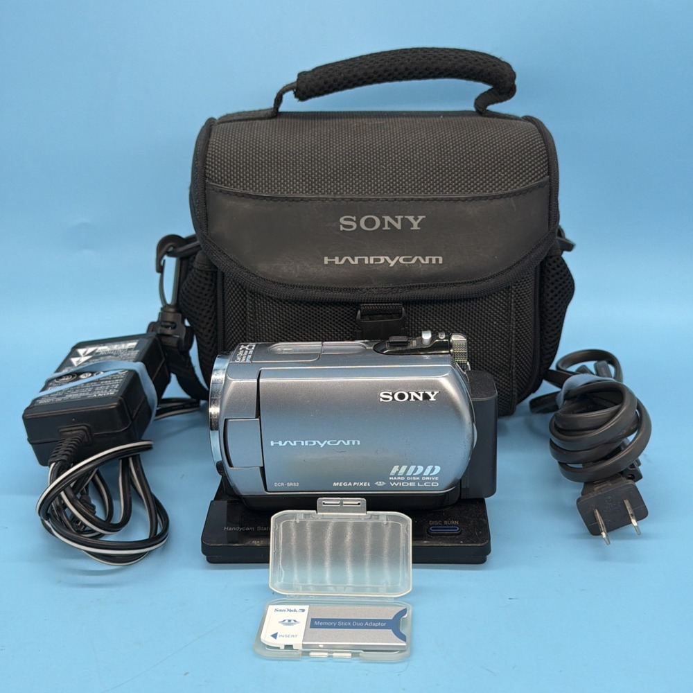 Sony Handycam DCR-SR82 60GB HDD Camcorder Bundle w/ Dock Station Bag Tested